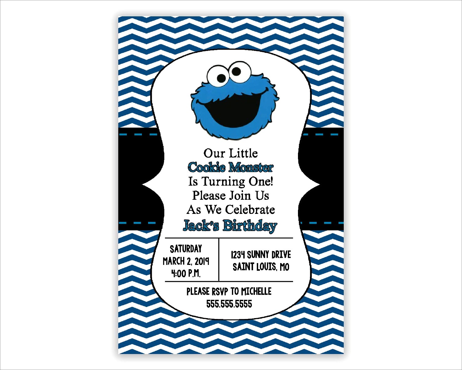 Blank Cookie Monster Invitations