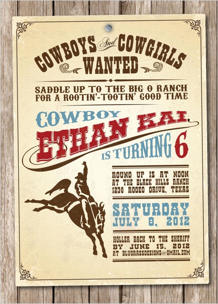 Blank Cowboy Invitation Template