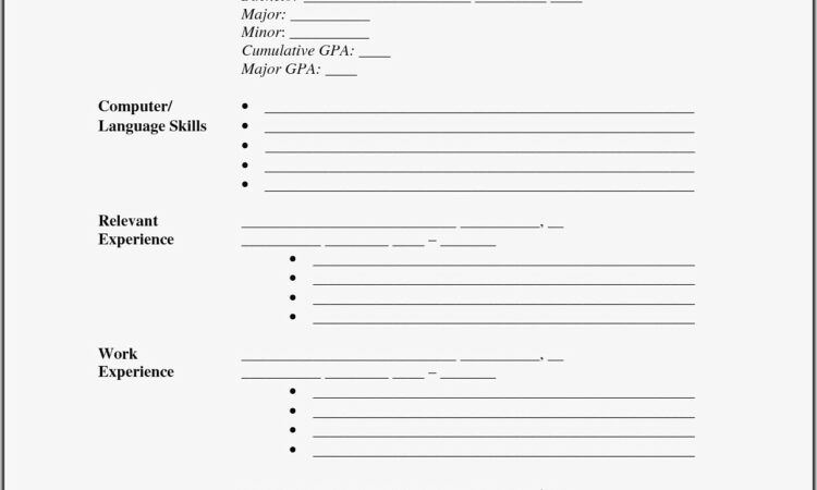 Blank Cv Format Pdf Download