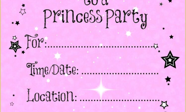 Blank Disney Princess Birthday Invitations