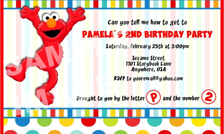 Blank Elmo Birthday Invitations