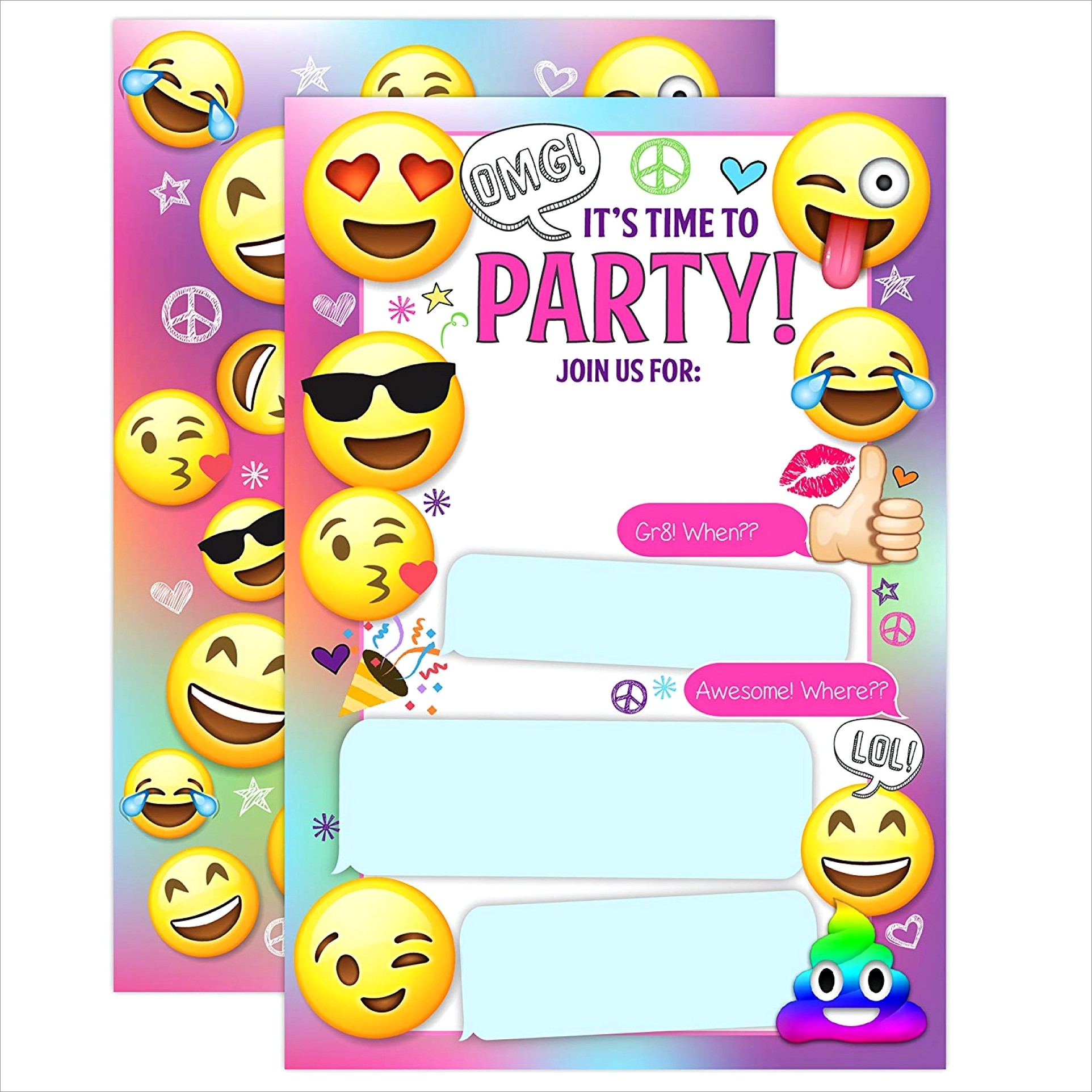 Blank Emoji Birthday Invitations