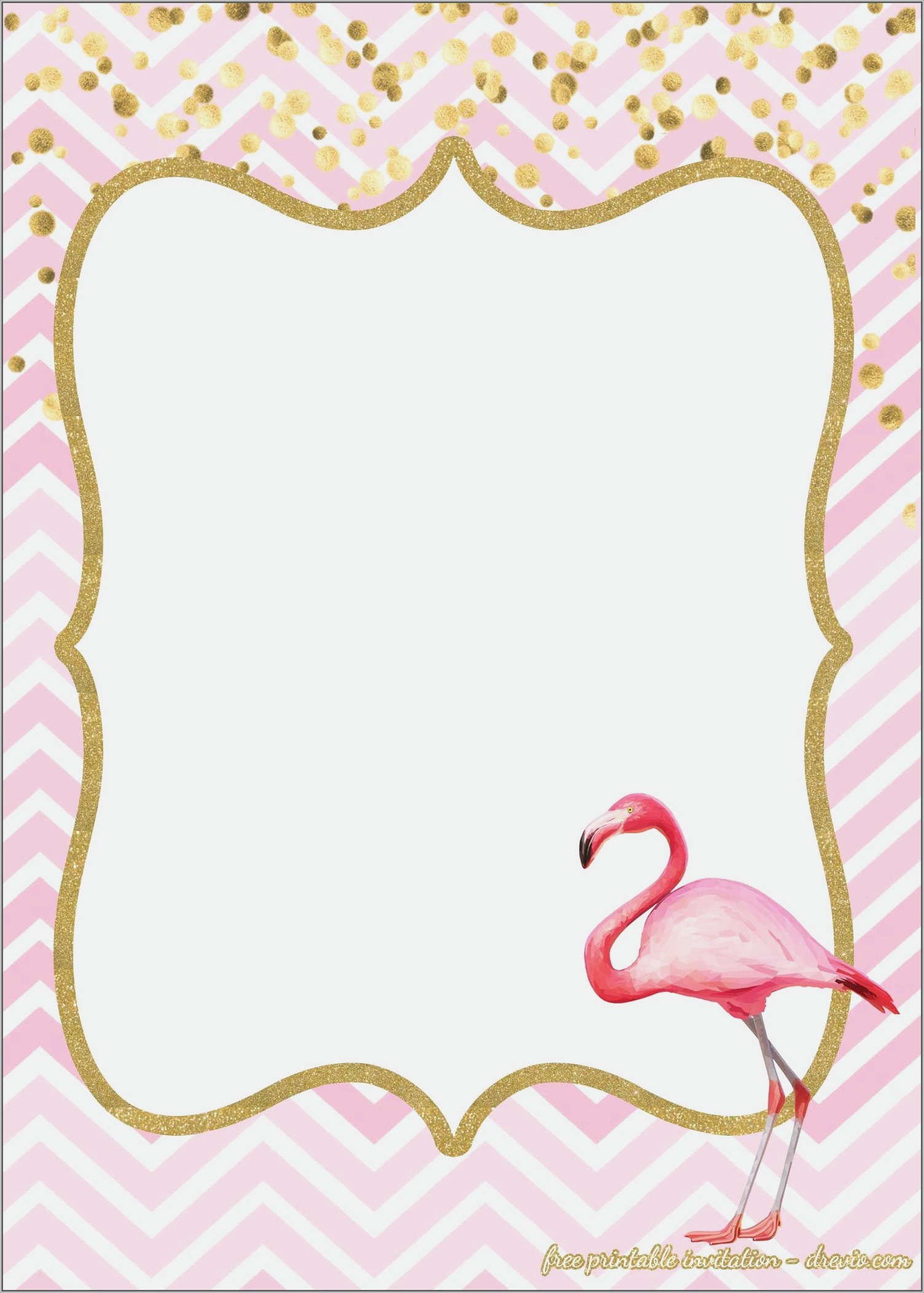 Blank Flamingo Invitation Template Free