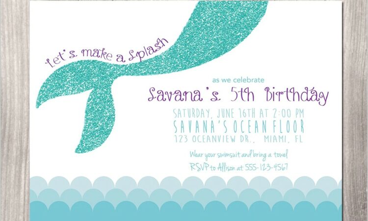 Blank Free Printable Mermaid Invitations