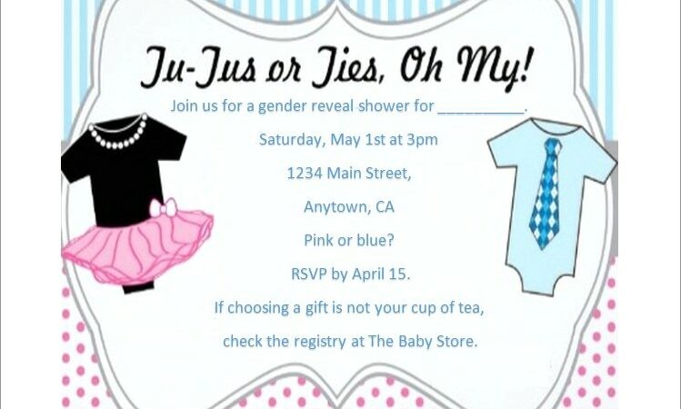 Blank Gender Reveal Invitations Wording