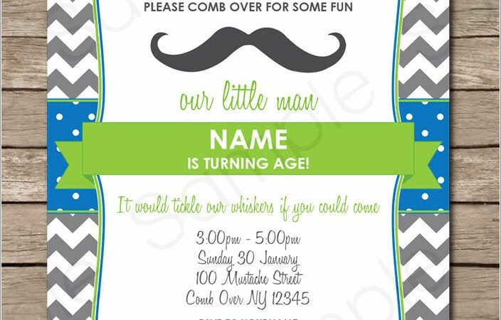 Blank Little Man Birthday Invitation Template Free