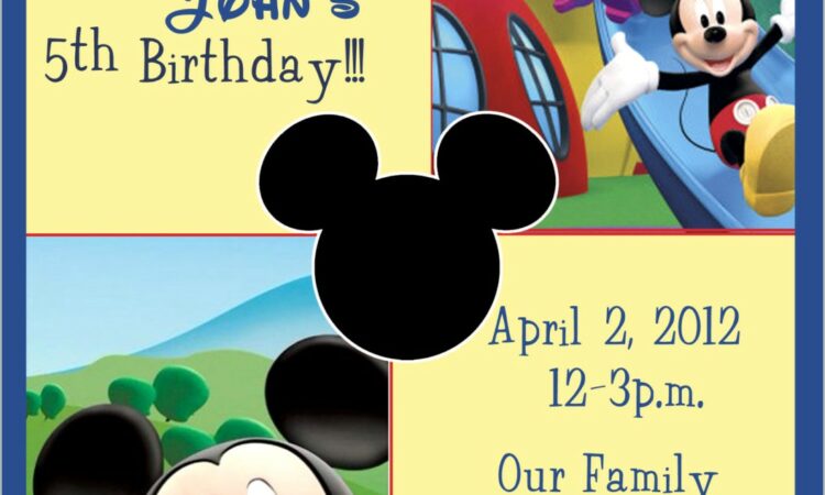 Blank Mickey Mouse Clubhouse Invitations