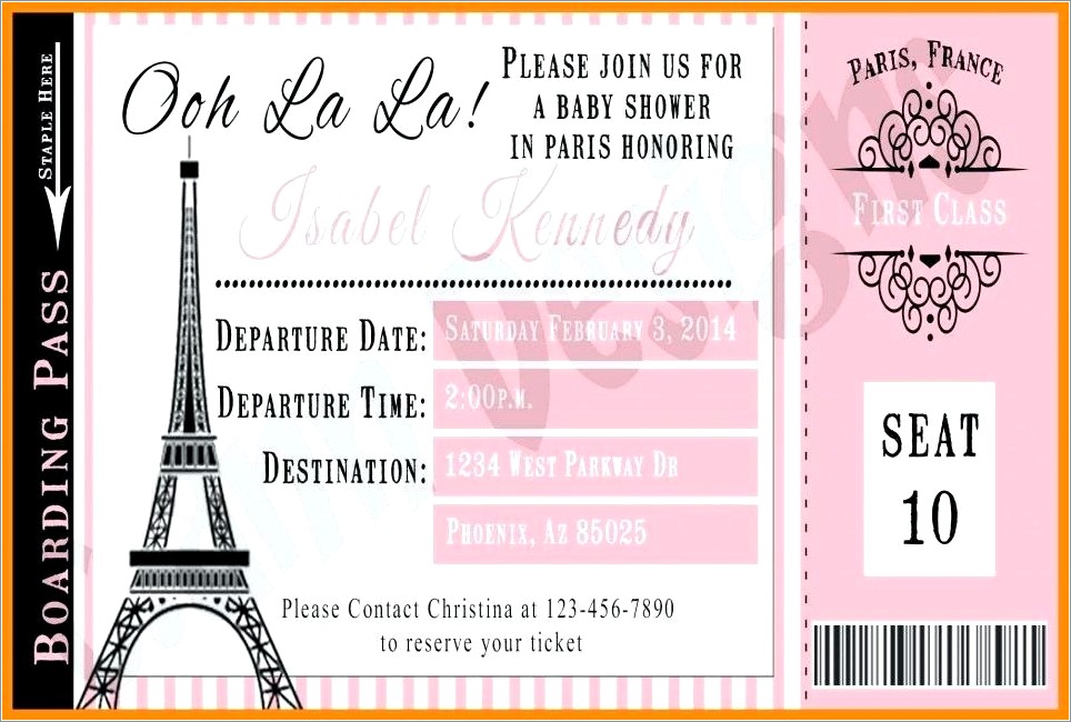 Blank Paris Invitation Template