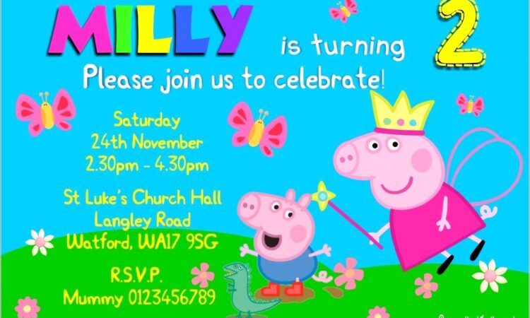 Blank Peppa Pig Invitations