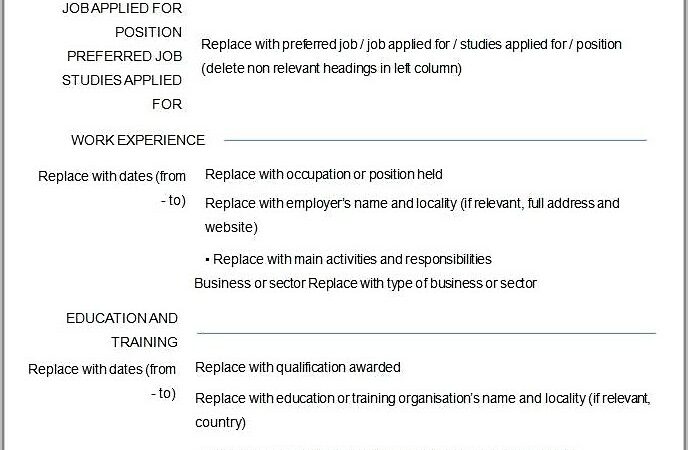 Blank Resume Format Pdf Download