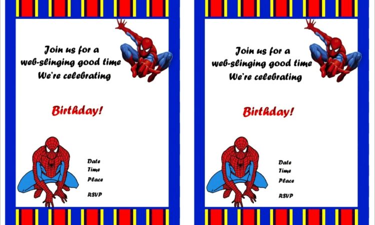 Blank Spiderman Invitation Template