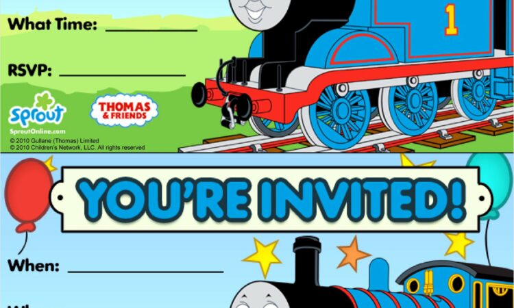 Blank Thomas The Train Invitations