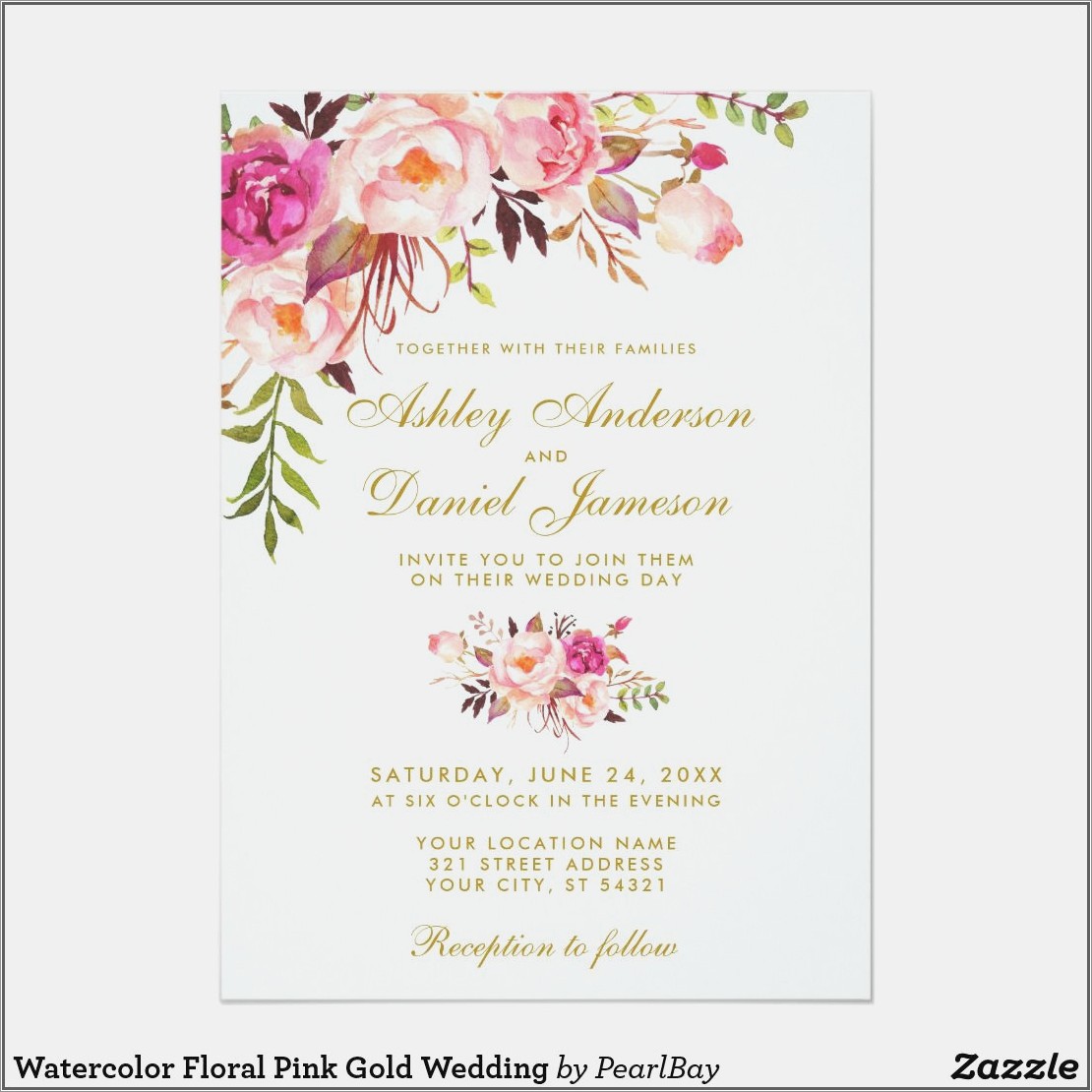 Blank Wedding Invitation Background Pink