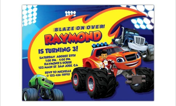 Blaze And The Monster Machines Invitations