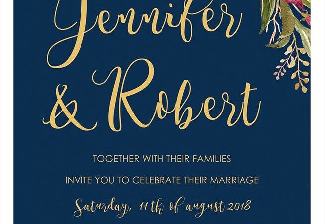 Blue And Burgundy Wedding Invitations