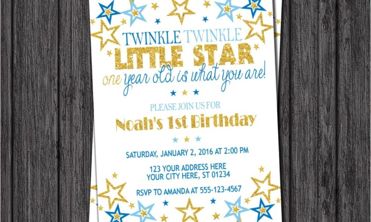 Blue And Gold Birthday Invitations