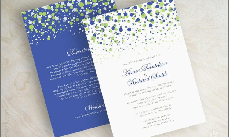 Blue And Green Birthday Invitations