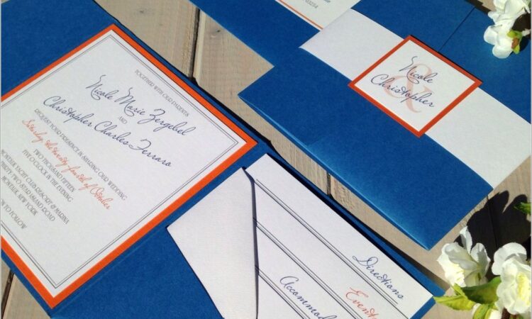 Blue And Orange Wedding Invitations