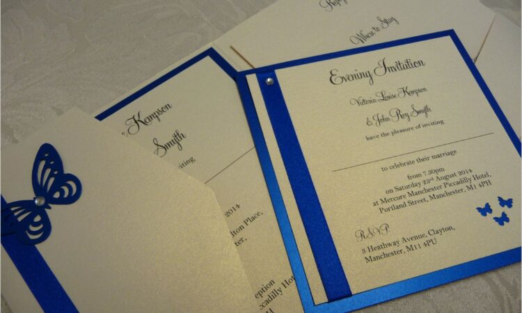 Blue Butterfly Wedding Invitations