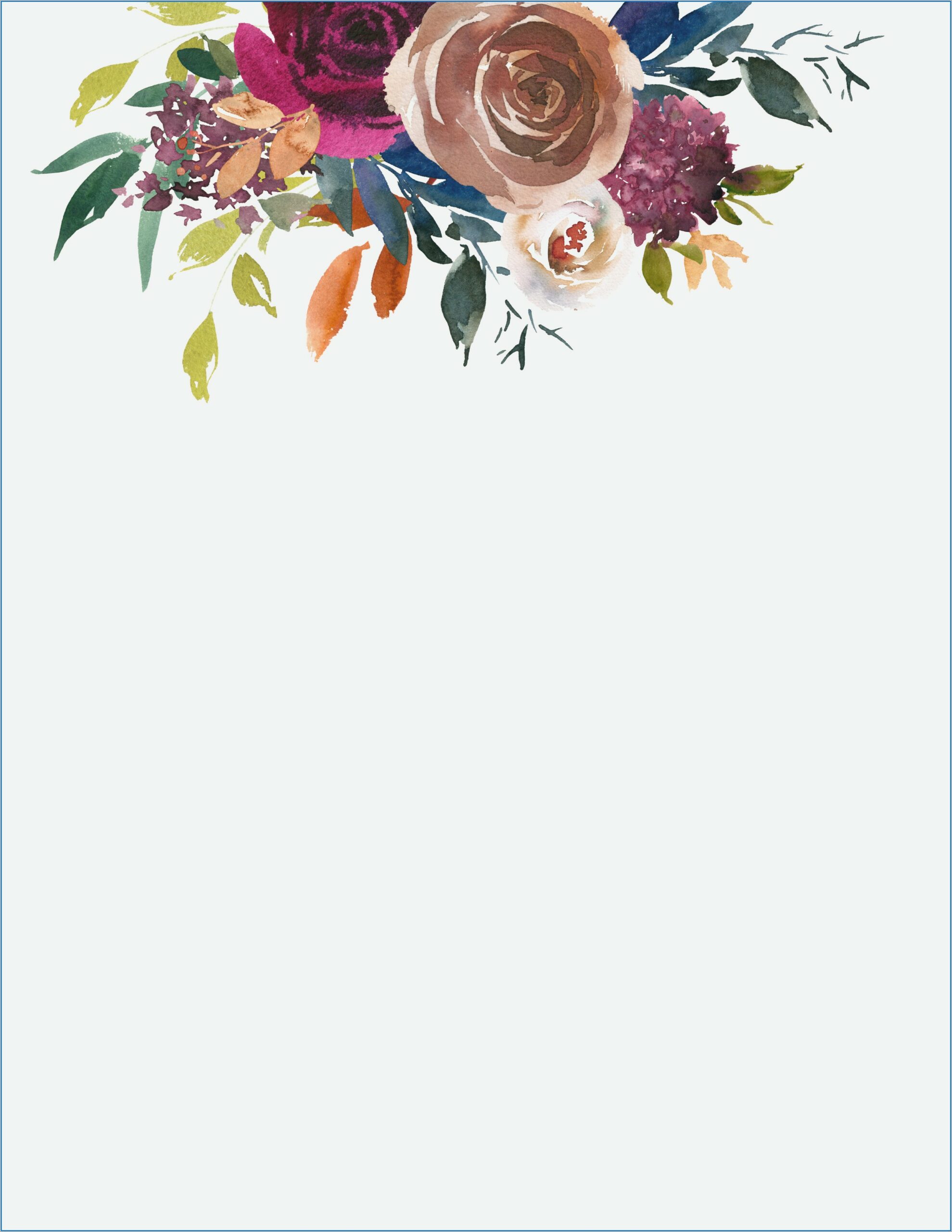 Blue Floral Background For Invitation