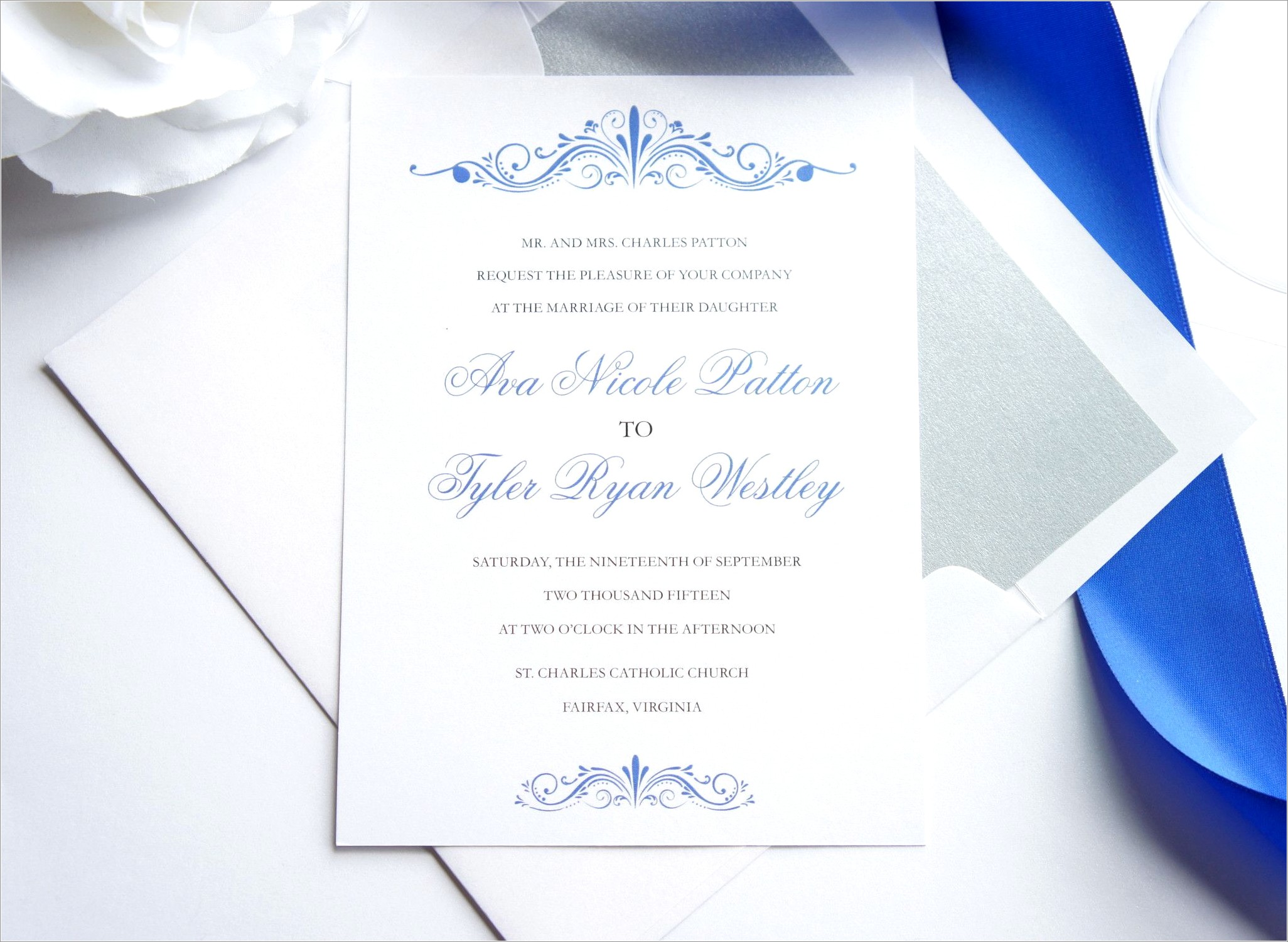 Blue Wedding Invitation Sample