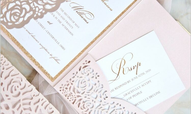 Blush And Rose Gold Wedding Invitations