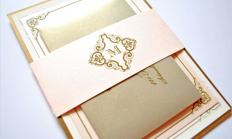 Blush Pink And Gold Wedding Invitations