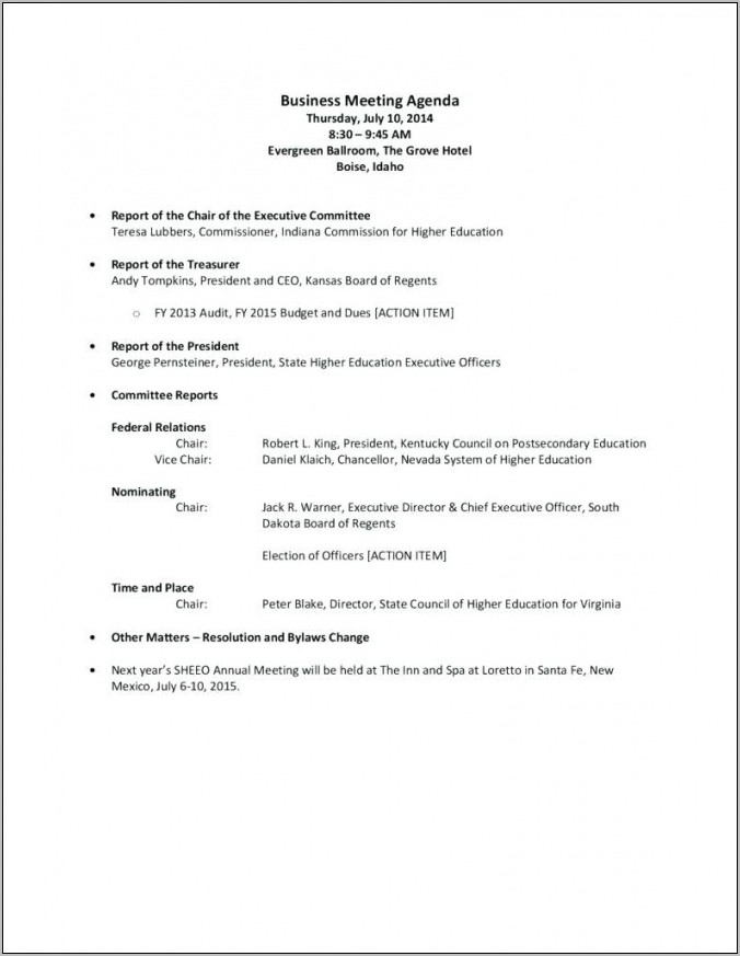 Board Meeting Agenda Template South Africa