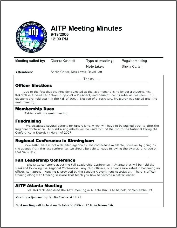 Board Meeting Minutes Sample Doc