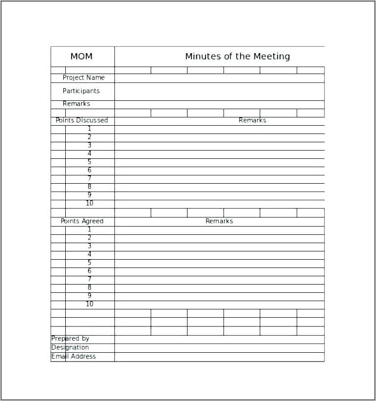 Board Meeting Minutes Template Free Download