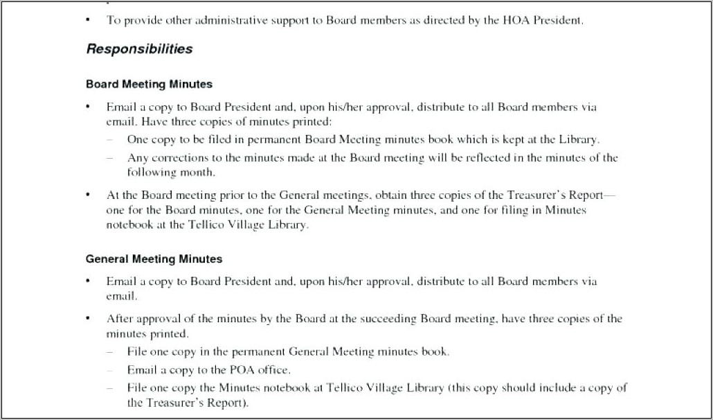 Board Of Director Meeting Minutes Sample