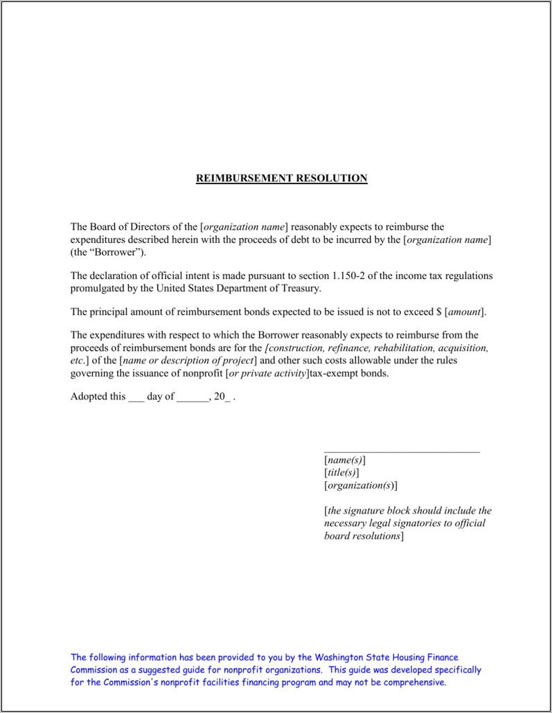 Board Of Trustees Resolution Format