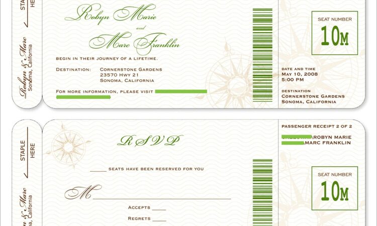 Boarding Pass Invitation Template Free