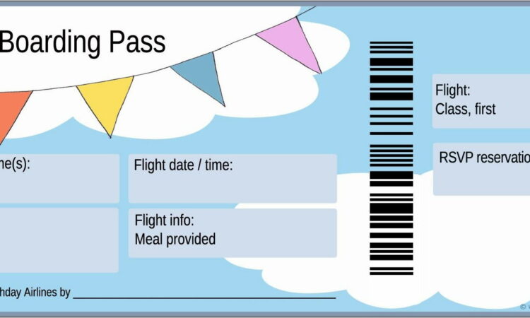 Boarding Pass Invitations Template Free