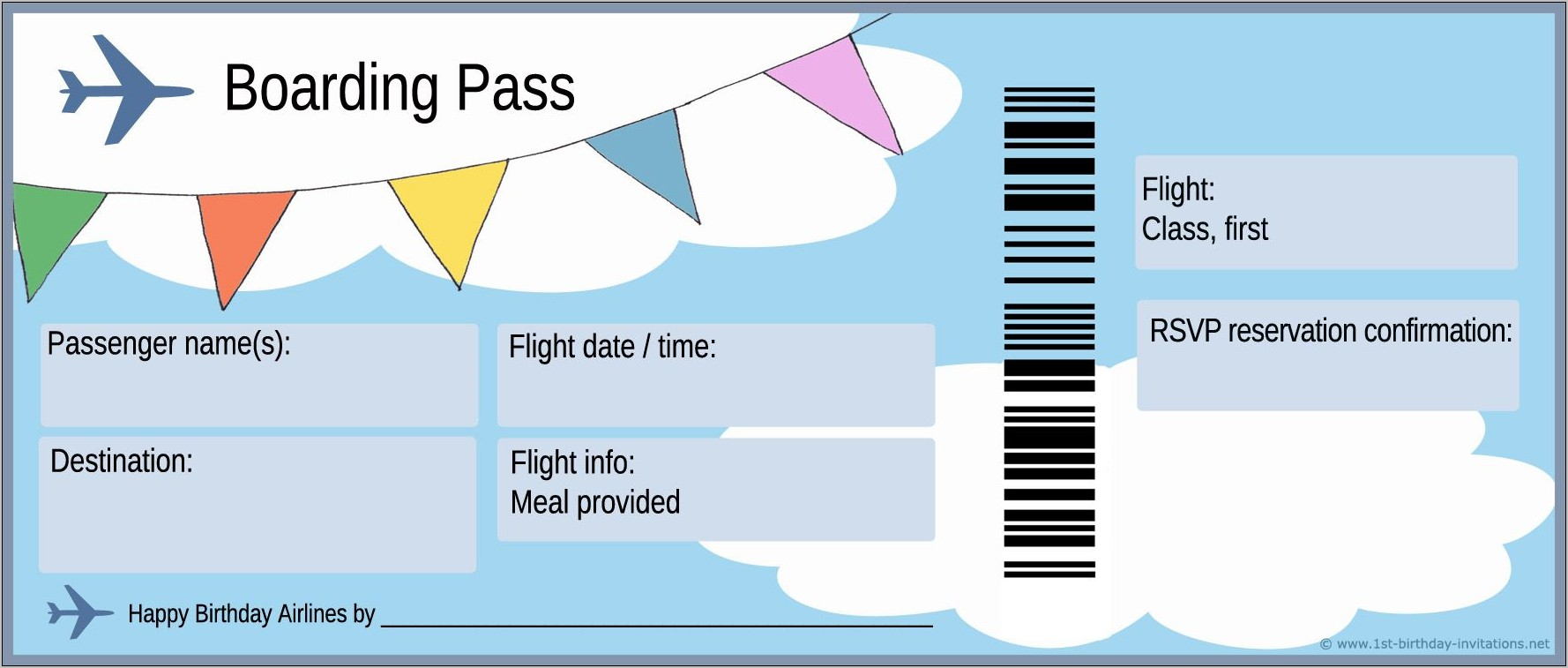 Boarding Pass Invitations Template Free
