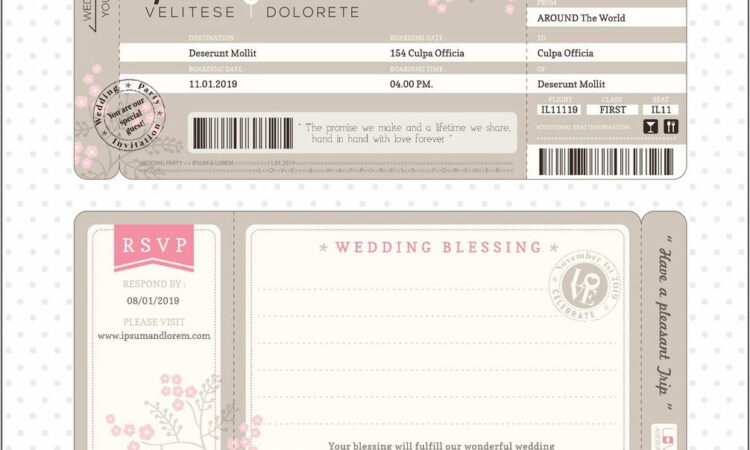 Boarding Pass Wedding Invitation Template