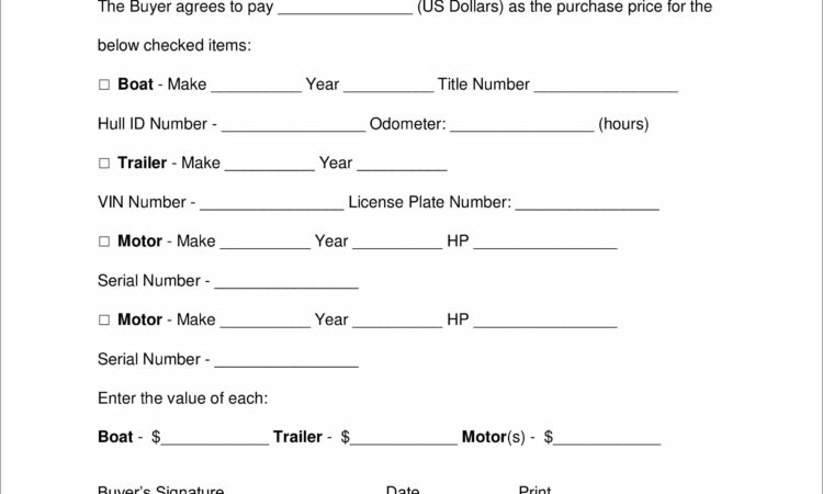 Boat Bill Of Sale Form Free