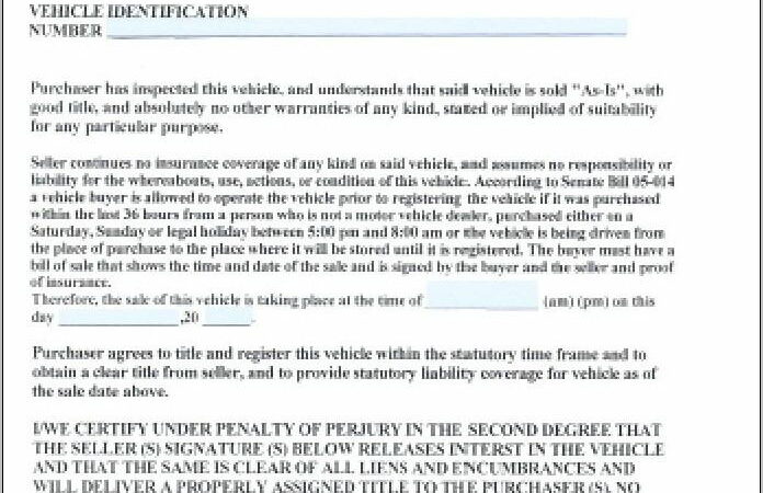 Boat Bill Of Sale Template Florida