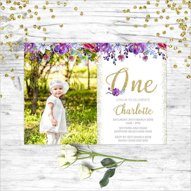 Boho 1st Birthday Invitations