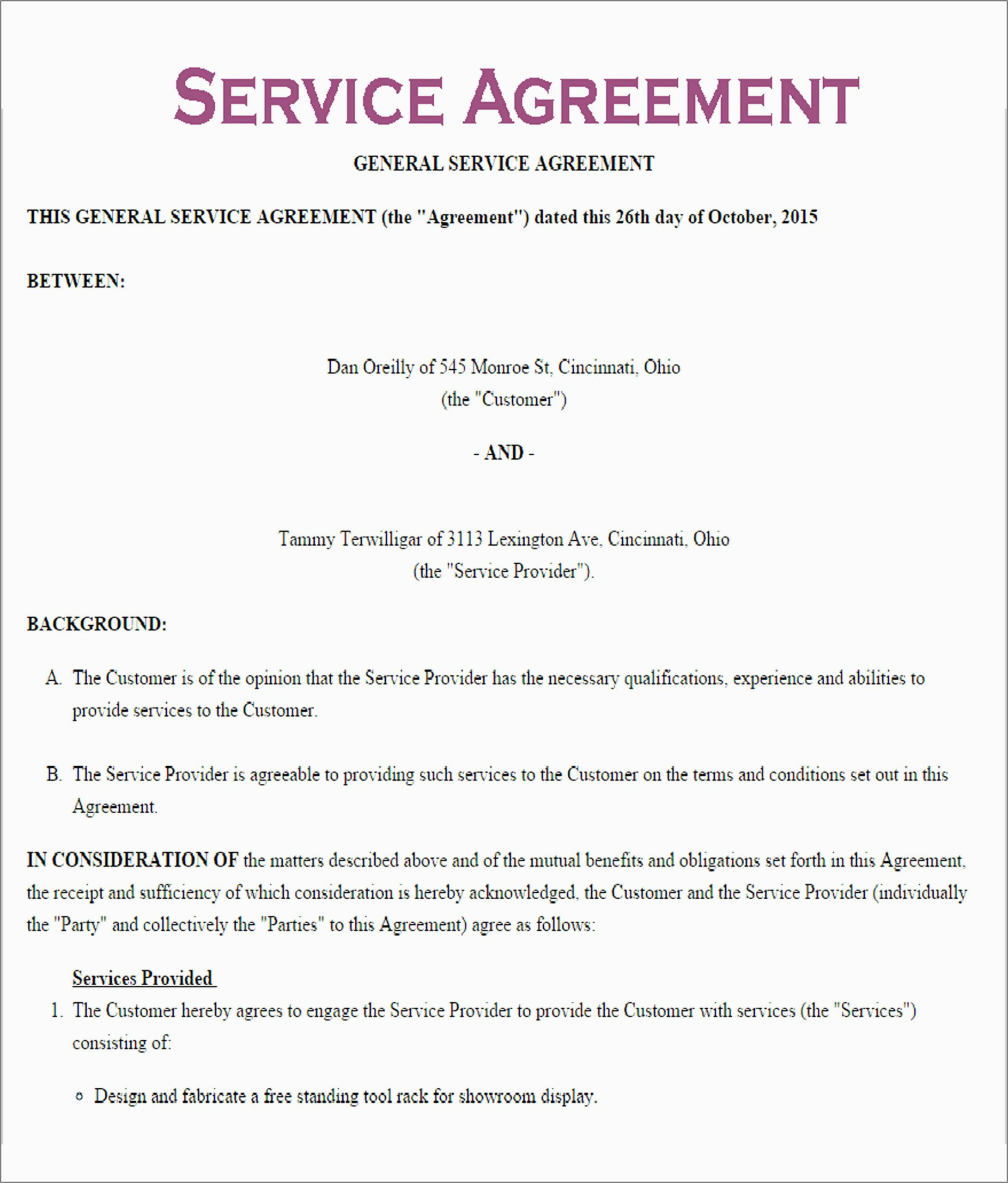 Bookkeeping Contract Template Free