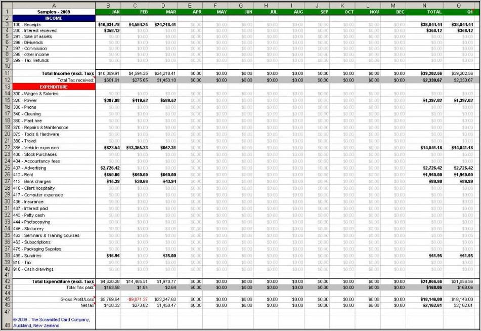 Bookkeeping Spreadsheet For Small Business