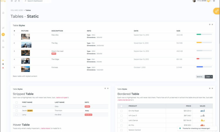 Bootstrap Dashboard Template Open Source