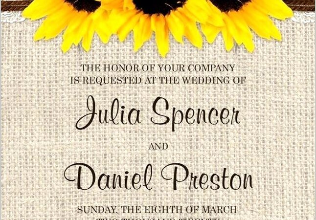 Border Sunflower Invitation Template