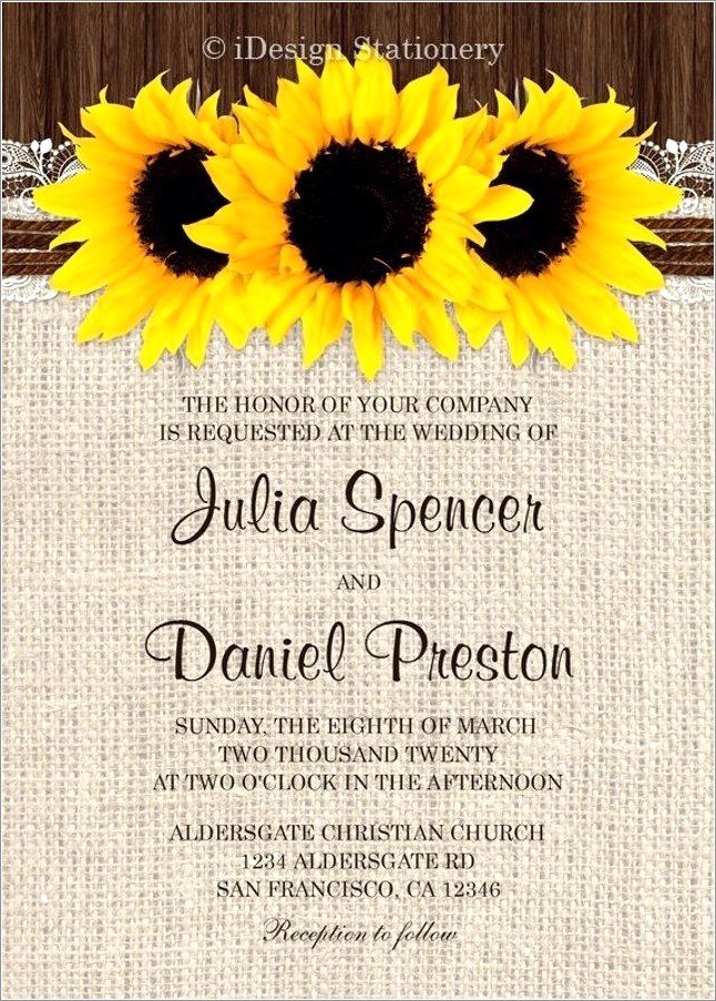 Border Sunflower Invitation Template