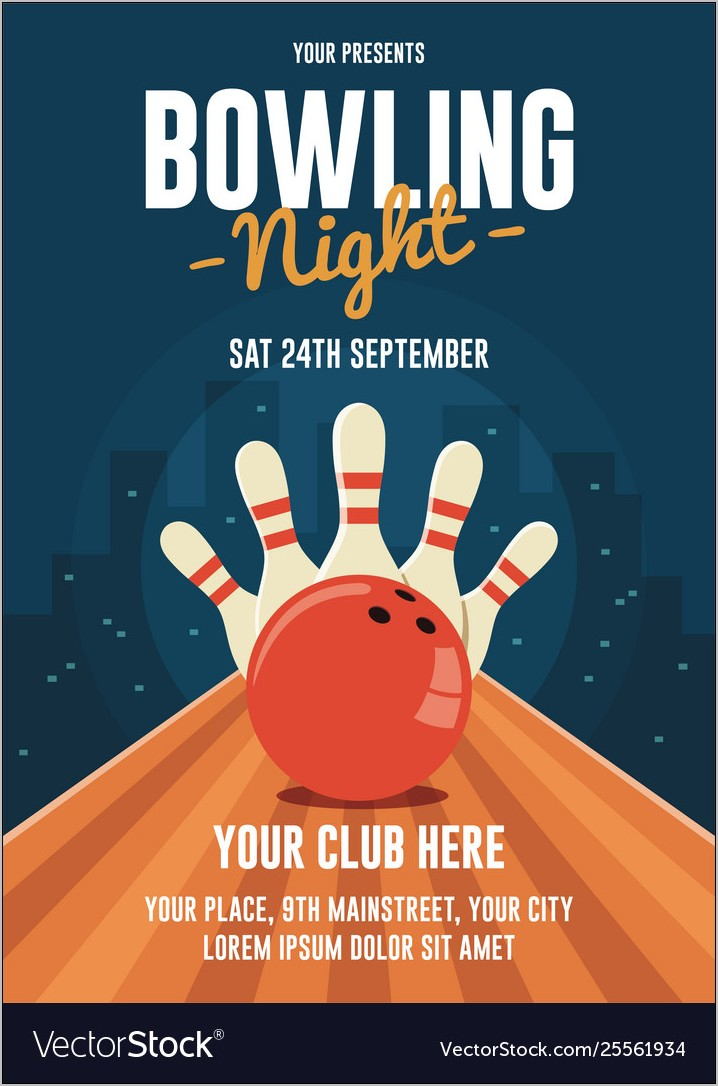 Bowling Night Flyer Template Free