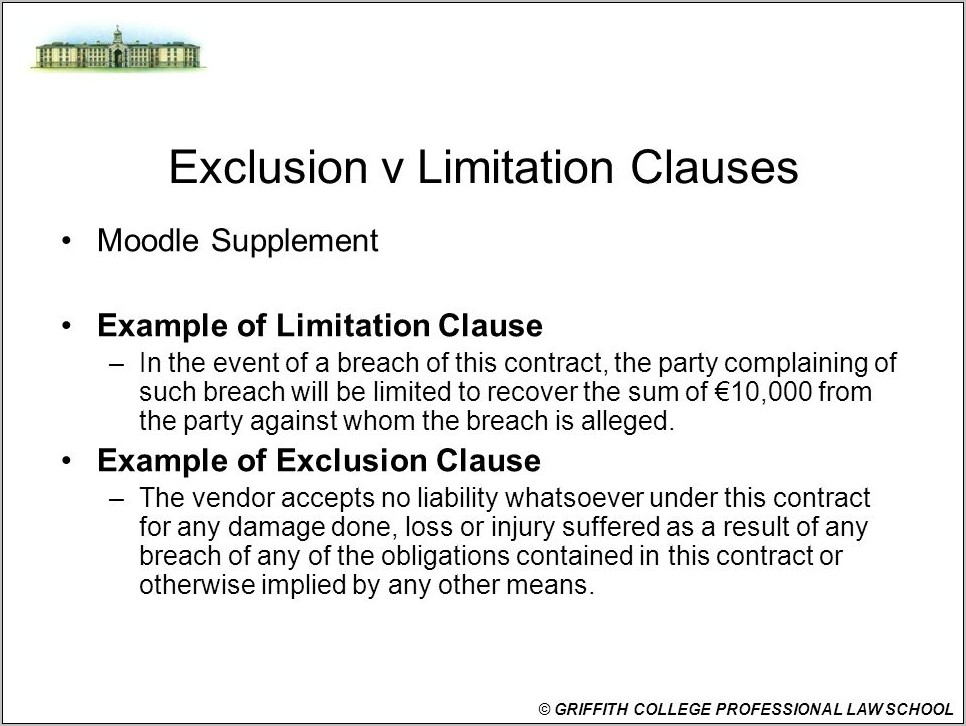 Breach Of Contract Clause Example