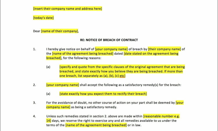 Breach Of Contract Settlement Agreement Template