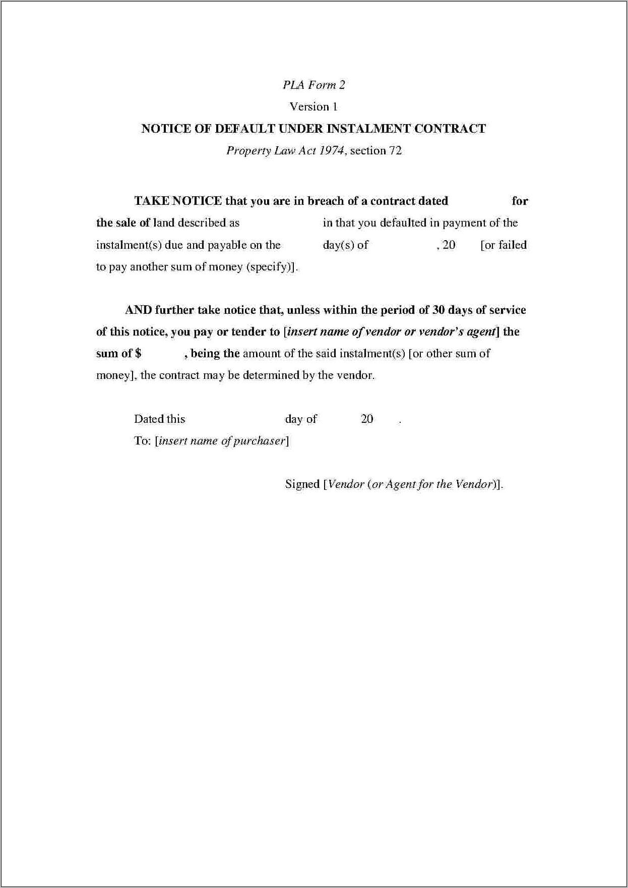Breach Of Contract Template Free