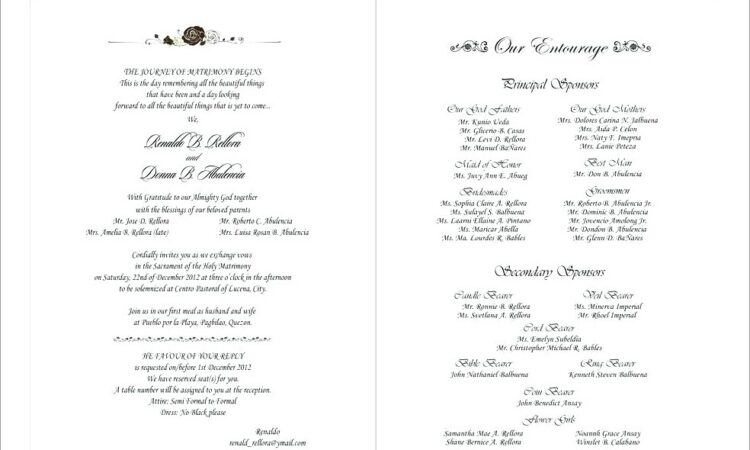 Bridal Entourage Invitation Sample