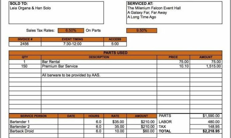 Bridal Makeup Invoice Template